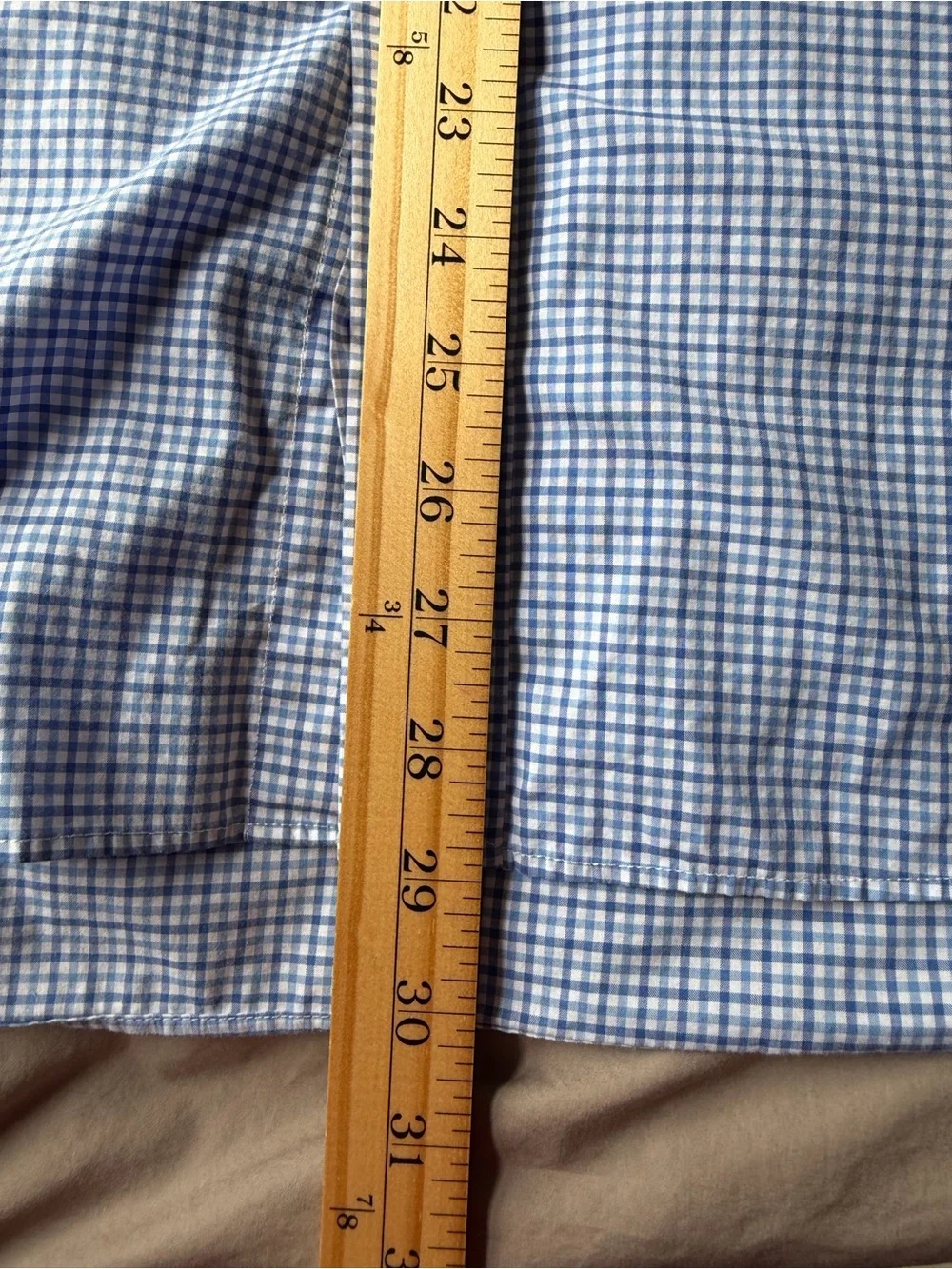 Ralph Lauren Mens Light Blue Button Down Checkered Shirt Size XL 100% Cotton